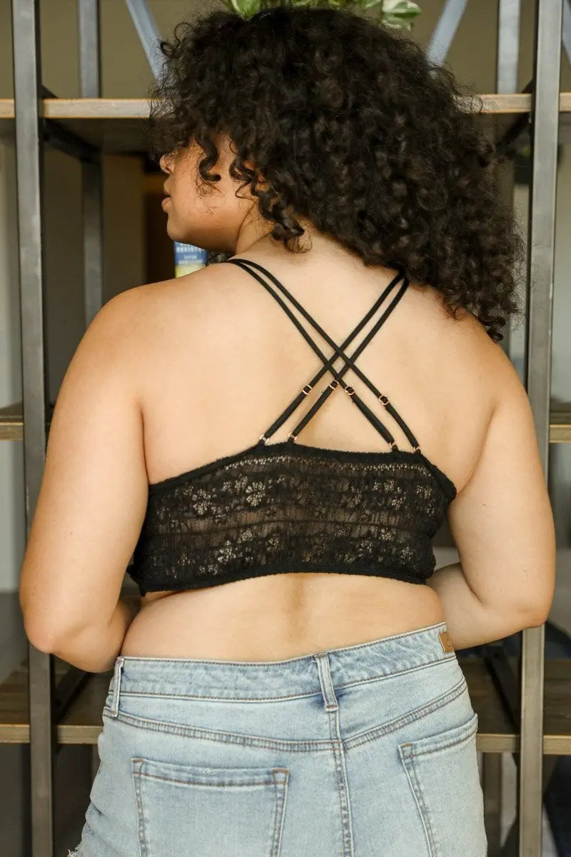 Plus Size Daisy Crochet Longline Bralette