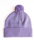 Purple Smiley Pom Pom Hat