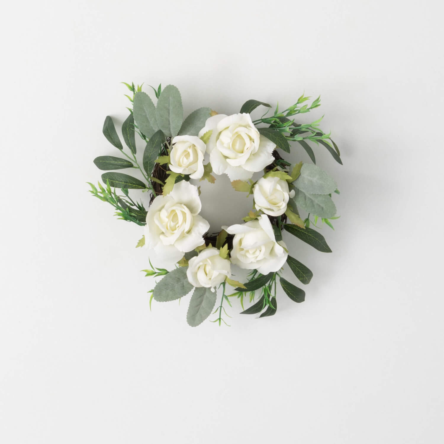 4.5&quot; Creamy White Rose Ring/Wreath