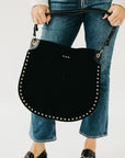Rosalie Rivet Suede Hobo Bag