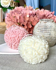 Rose Blossom Sculpture Candle – Hand-Poured Soy Wax | Ivory & Rose Pink