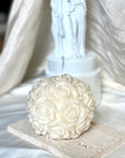 Rose Blossom Sculpture Candle – Hand-Poured Soy Wax | Ivory & Rose Pink