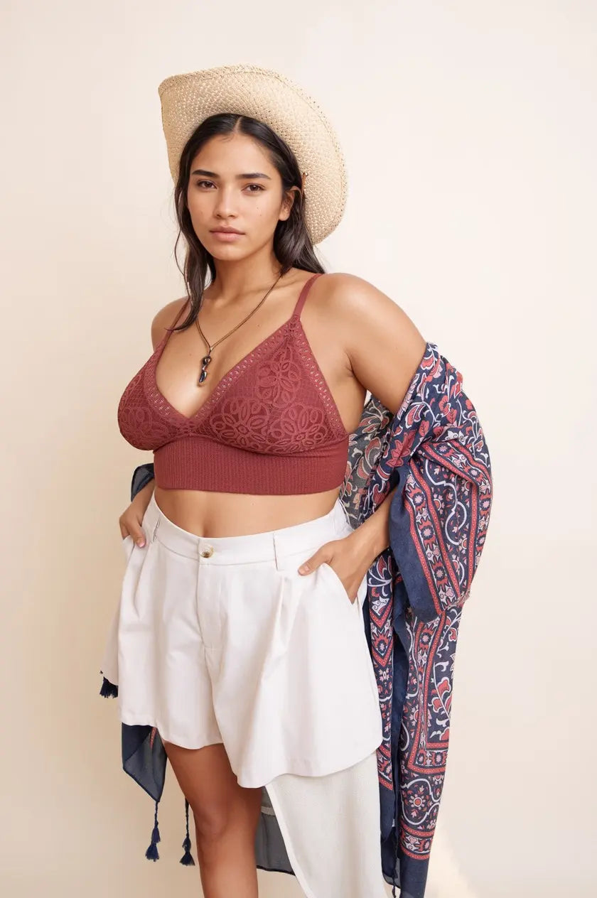 Plus Size Lace Trim Brami