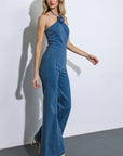 Flying Tomato Call Me Lovely Denim Jumpsuit