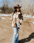 Miss Sparkling | Cow Print Sherpa Jacket