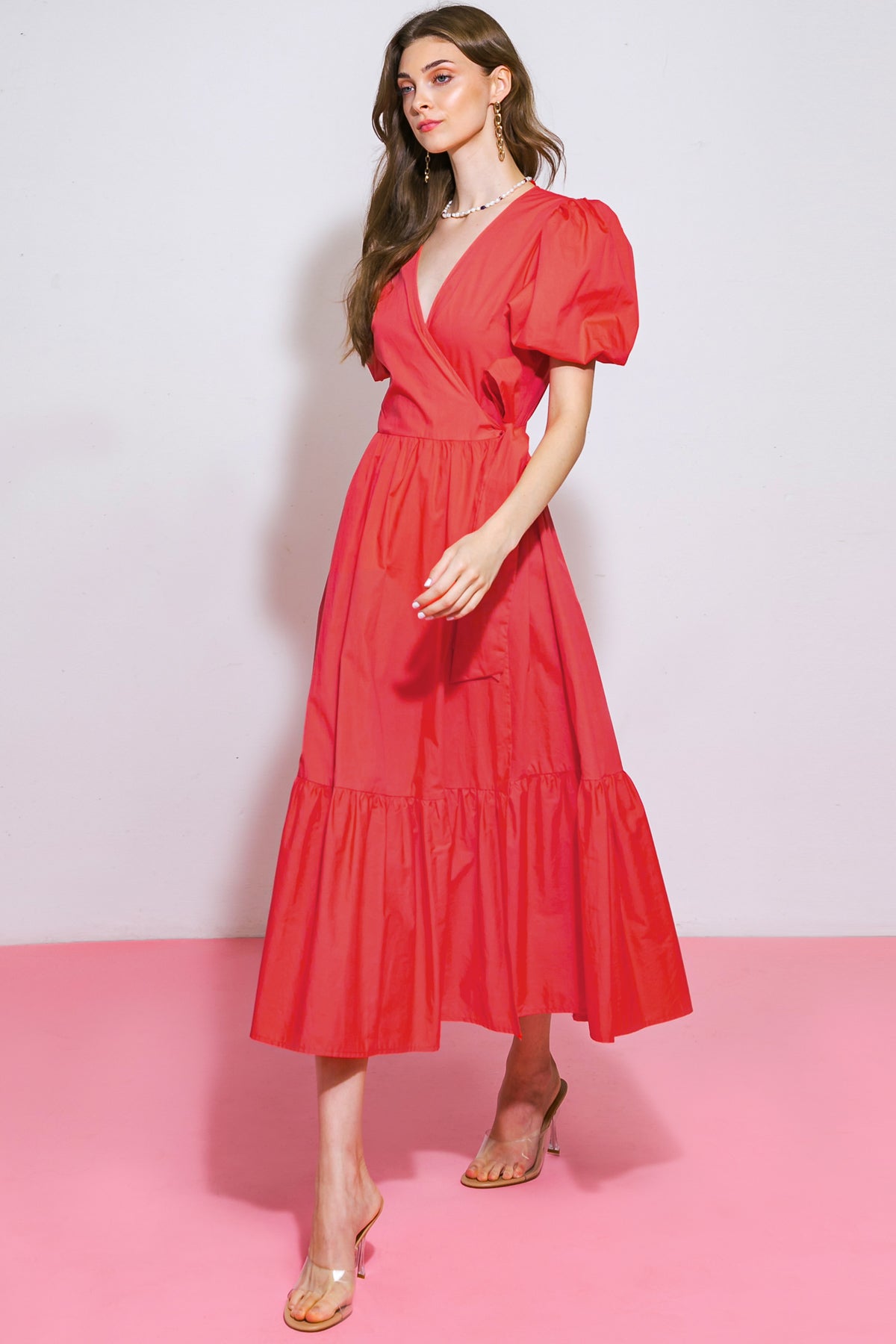 Flying Tomato Perfect Allure Poplin Midi Dress