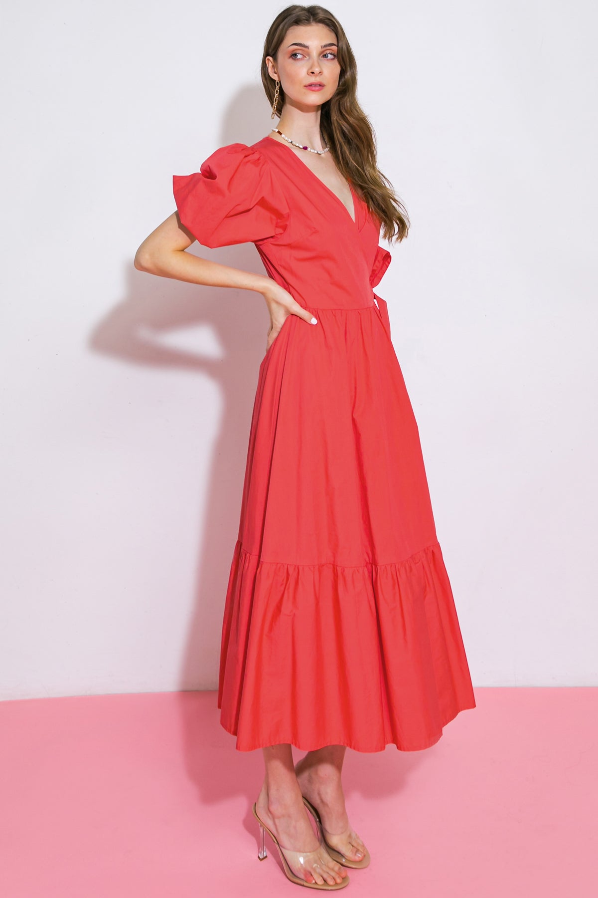 Flying Tomato Perfect Allure Poplin Midi Dress