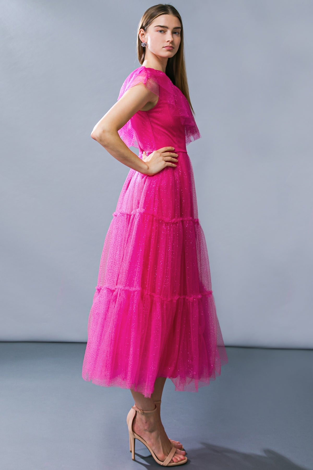 Flying Tomato Get To The Point Tulle Midi Dress