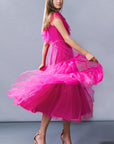 Flying Tomato Get To The Point Tulle Midi Dress