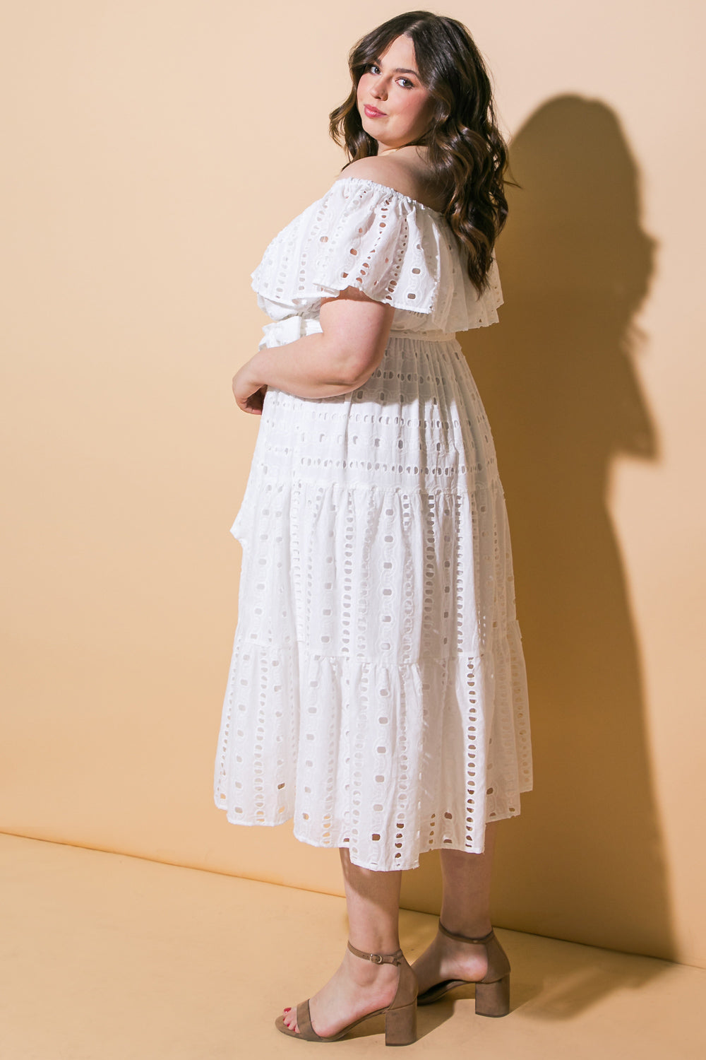 Flying Tomato Catching My Breath Eyelet Midi Dress