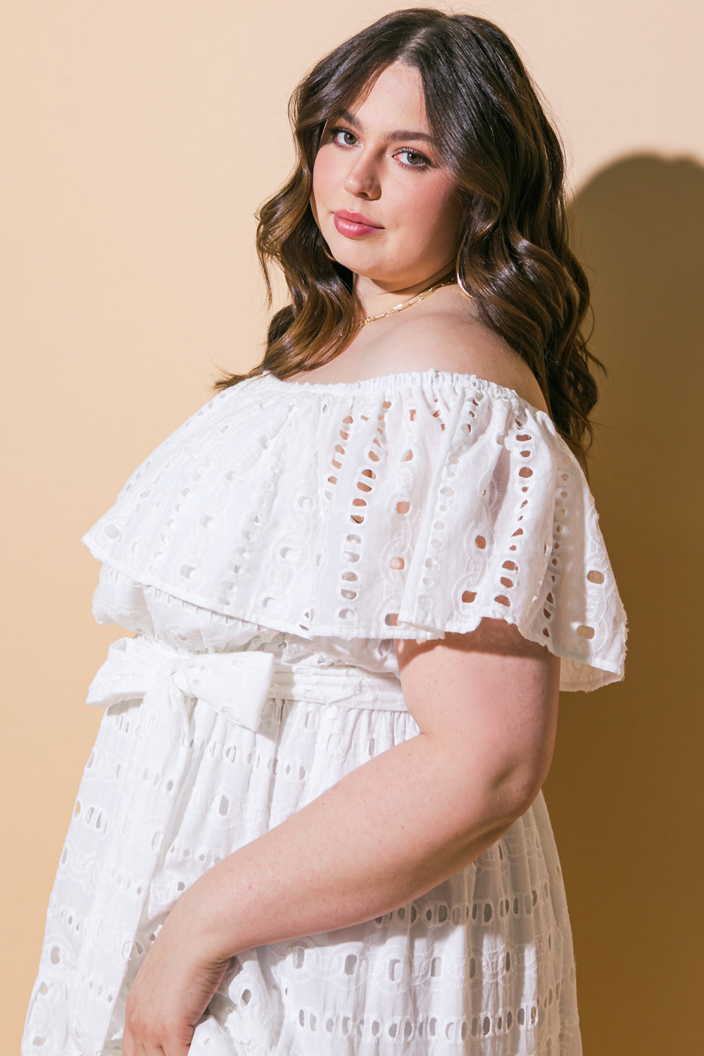 Flying Tomato Catching My Breath Eyelet Midi Dress