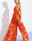 Flying Tomato Blossoming with Joy Woven Jumpsuit