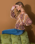 Flying Tomato Boho Rainbow Woven Top