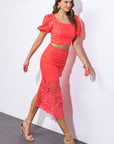 Flying Tomato Unforgettable Icon Wove Lace Top and Skirt Set