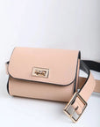 Mini Faux Leather Belt Bag with Gold Chain