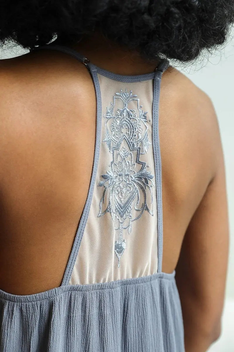 Tattoo Lace Back Layering Slip Dress