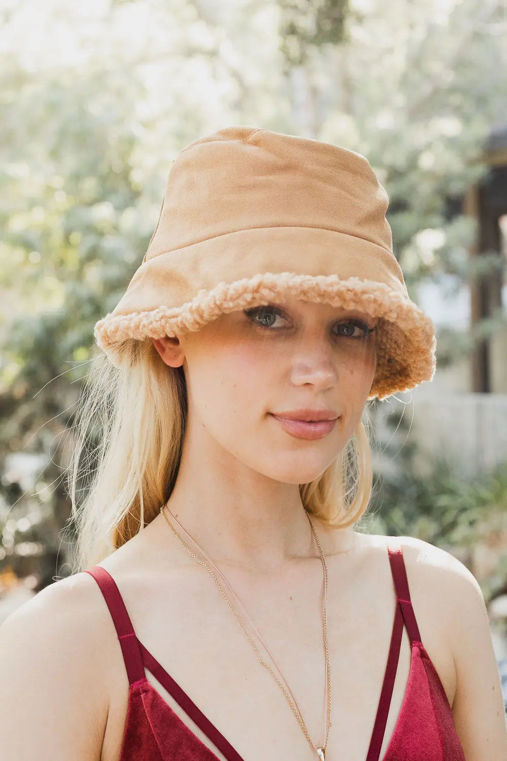 Reversible Teddy & Suede Bucket Hat