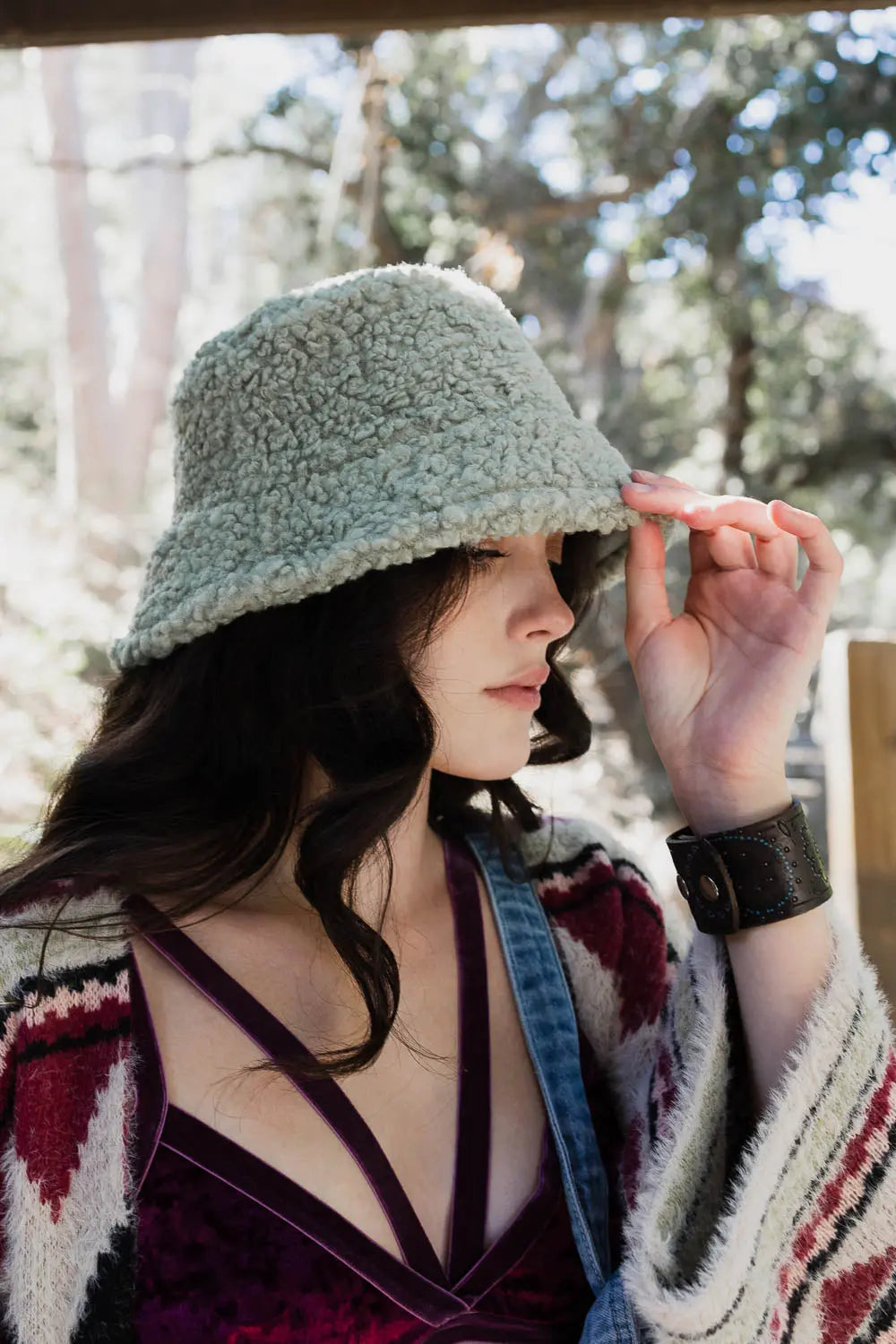 Reversible Teddy & Suede Bucket Hat