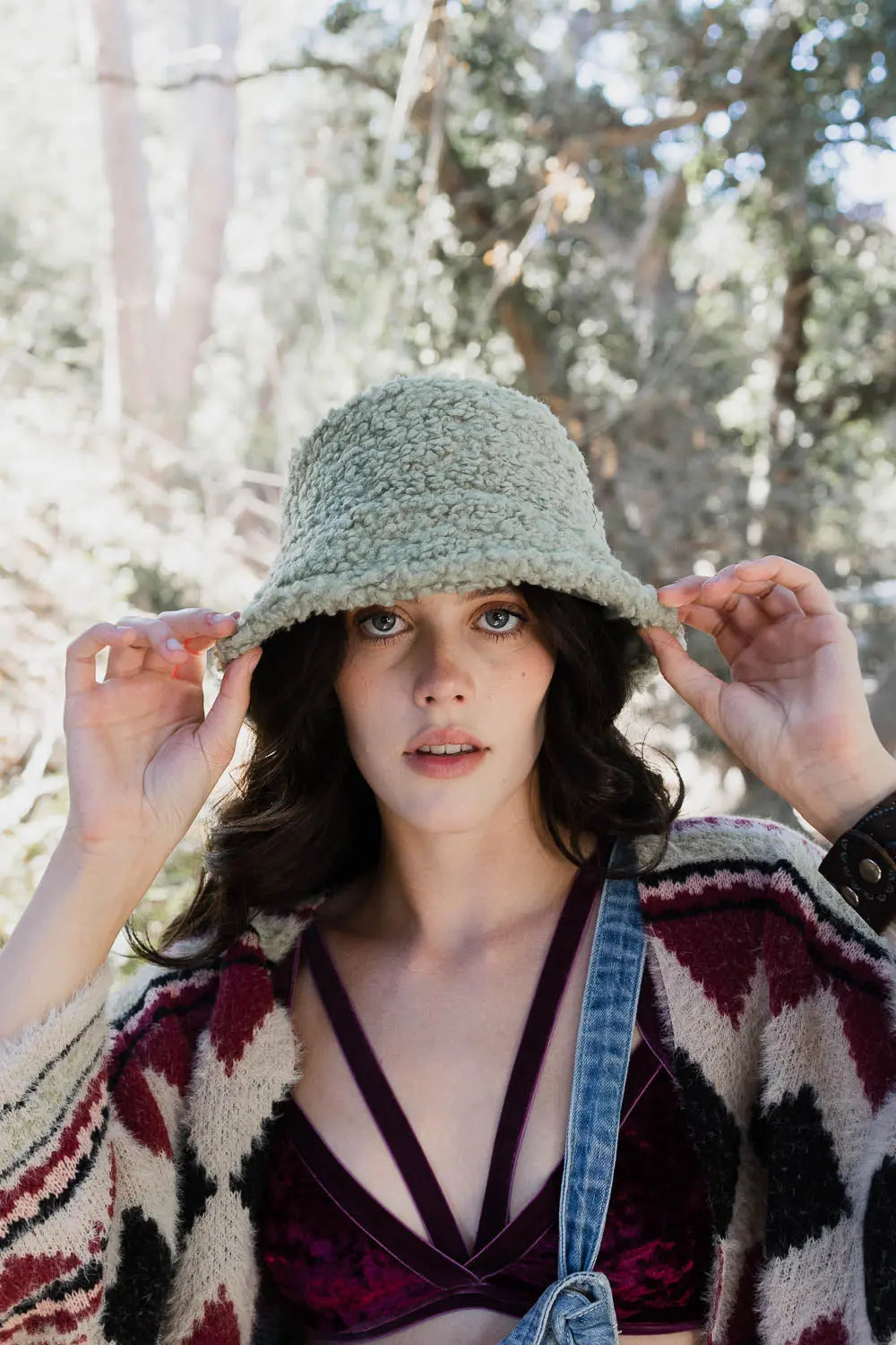 Reversible Teddy & Suede Bucket Hat