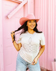 The Original, Viral Boot Stitch Western Graphic Tee - Grey
