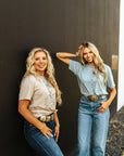 The Original, Viral Boot Stitch Western Graphic Tee - Tan