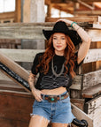 The Original, Viral Boot Stitch Western Graphic Tee - Black
