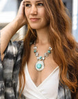 Turquoise Stone Western Pendant Necklace