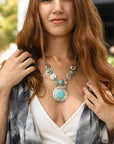Turquoise Stone Western Pendant Necklace