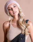 Bouclé Rib Knit Beret – Soft French-Inspired Hat