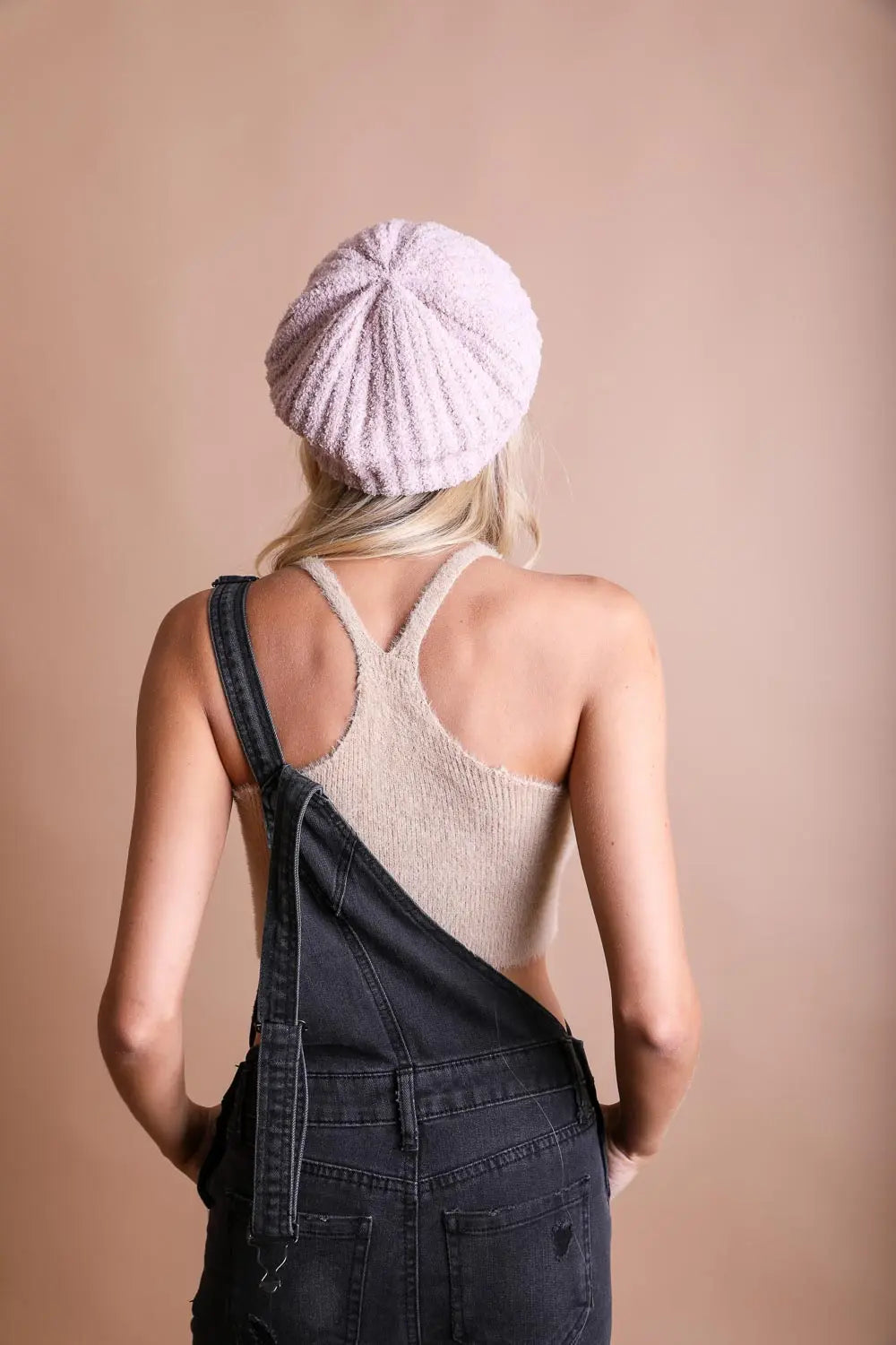 Bouclé Rib Knit Beret – Soft French-Inspired Hat