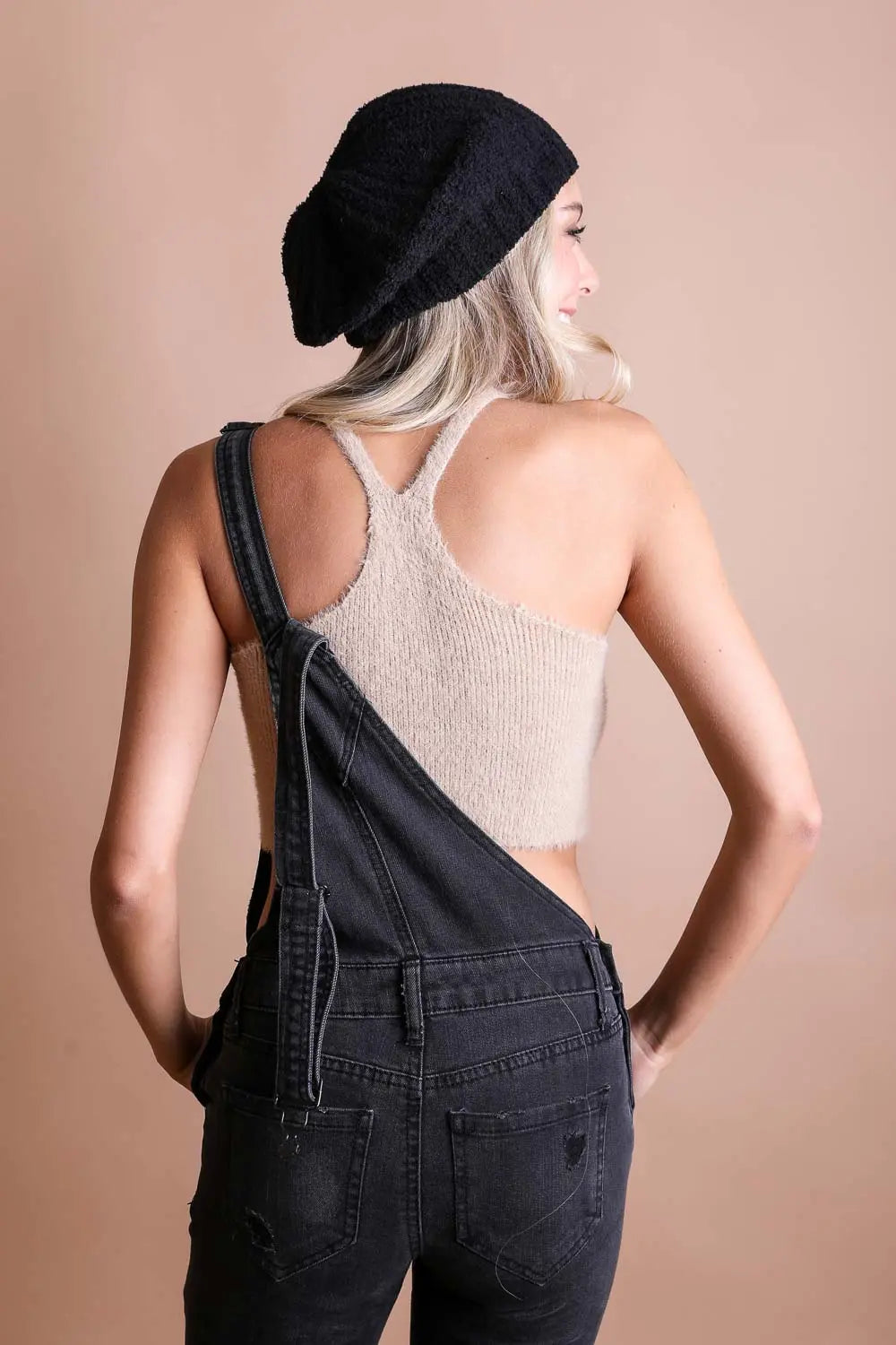 Bouclé Rib Knit Beret – Soft French-Inspired Hat