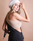 Bouclé Rib Knit Beret – Soft French-Inspired Hat