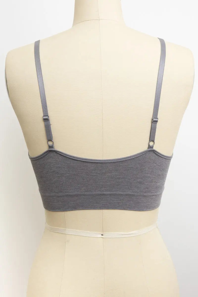 Lace Trim Ribbed Bralette