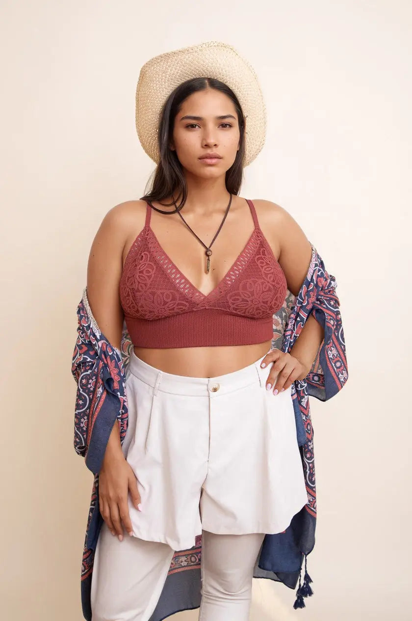 Plus Size Lace Trim Brami