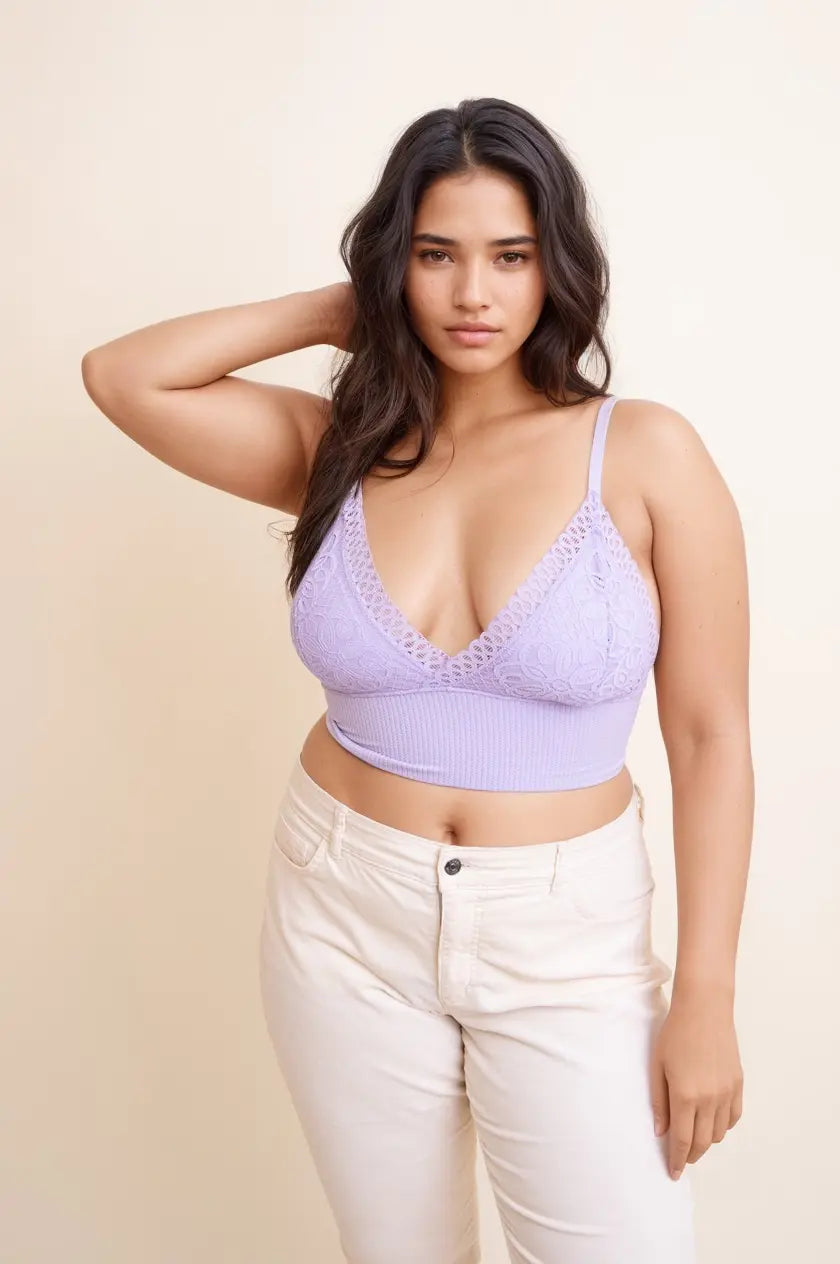 Plus Size Lace Trim Brami