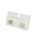 Bezel Diamond Stud Earrings - WATERPROOF