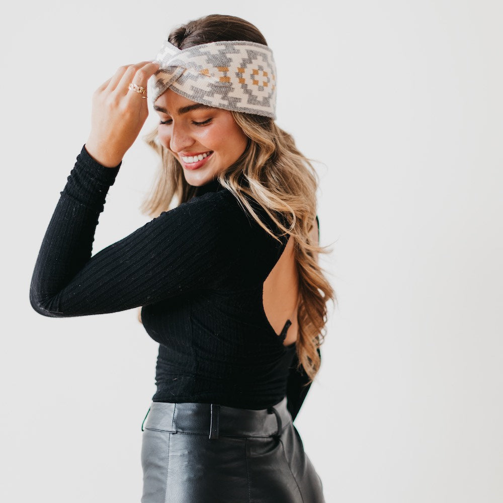 Western Wide Twist Knit Headband