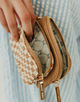 Woven Cameron Double Zip Clippable Card Wallet
