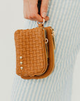 Woven Cameron Double Zip Clippable Card Wallet