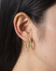 Inlaid Zircon C-Hoop Earrings - Online Only