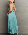 Ninexis Know Your Worth Criss Cross Halter Neck Maxi Dress