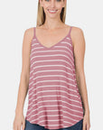 Zenana Striped Curved Hem Cami