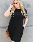 Basic Bae Full Size Round Neck Short Sleeve Dress with Pockets