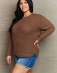 Zenana Breezy Days Plus Size High Low Waffle Knit Sweater - Online Only - My Pampered Life Seattle