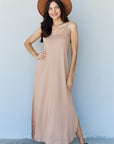 Ninexis Good Energy Cami Side Slit Maxi Dress in Camel - Online Only