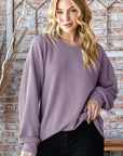 Heimish Full Size Round Neck Dropped Shoulder Blouse