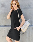 Basic Bae Full Size Round Neck Short Sleeve Dress with Pockets