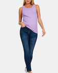 Zenana Ribbed Round Neck Tank