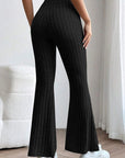 Basic Bae Full Size Ribbed High Waist Flare Pants