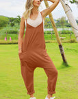 Double Take Full Size Sleeveless V-Neck Pocketed Jumpsuit